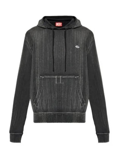 Logo Patch Drawstring Hoodie Black - DIESEL - BALAAN 2