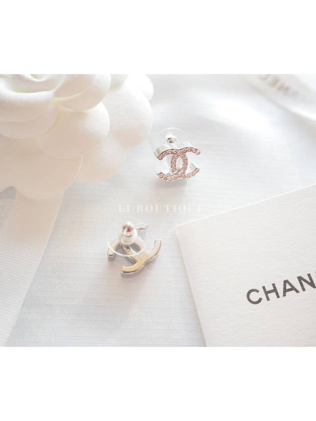 CC logo silver crystal earrings ABE935 - CHANEL - BALAAN 3