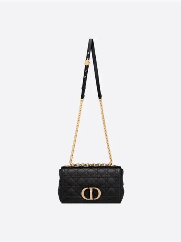 Women's Caro Supple Cannage Calfskin Medium Cross Bag Black - DIOR - BALAAN 5