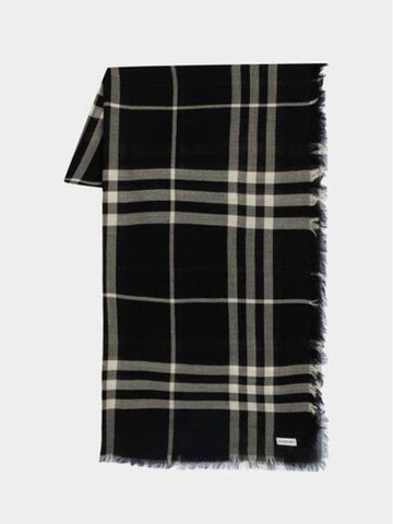 Muffler Scarf 8094688 Black Calico - BURBERRY - BALAAN 1