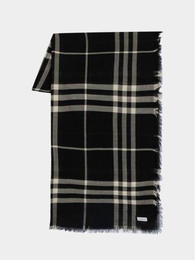 Checked Wool Scarf Black - BURBERRY - BALAAN 2