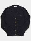 ORB Logo V-Neck Cardigan Black - VIVIENNE WESTWOOD - BALAAN 2