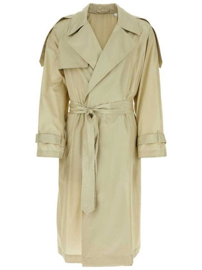 Silk Long Trench Coat Beige - BURBERRY - BALAAN 2