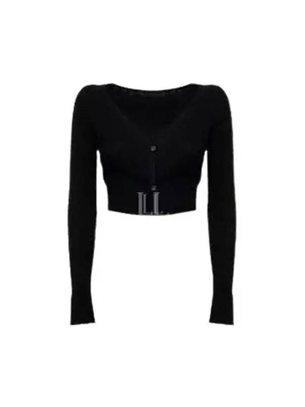 Le Alzou Cropped Mohair Cardigan Black - JACQUEMUS - BALAAN 2