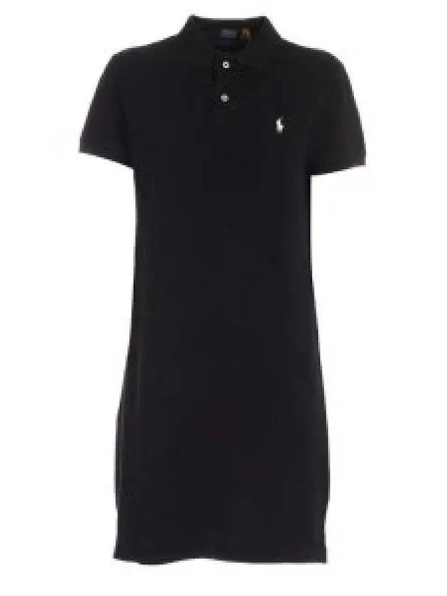 Women's Pony Logo Midi Dress Black - POLO RALPH LAUREN - BALAAN 2