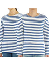 Minquiers Modern Stripe Long Sleeve T-Shirt White Blue - SAINT JAMES - BALAAN 2