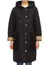 Women's Diamond Quilted Hoodie Single Coat Black - BURBERRY - BALAAN 4