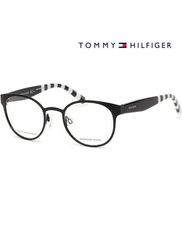 Glasses frame TH1484 003 matte black round - TOMMY HILFIGER - BALAAN 1