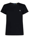 Embroidered Logo Cotton Short Sleeve T-Shirt Black - POLO RALPH LAUREN - BALAAN 1