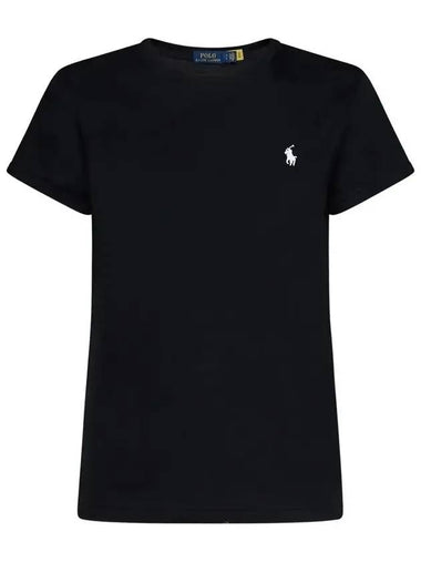 Embroidered Logo Cotton Short Sleeve T-Shirt Black - POLO RALPH LAUREN - BALAAN 1