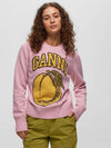 Graphic Peach Round Neck Pullover Knit Top Pink - GANNI - BALAAN 4