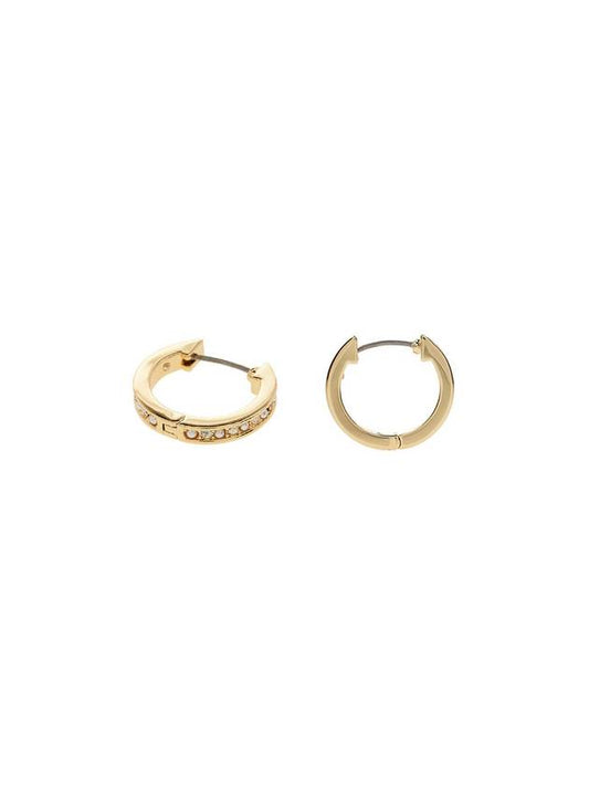 Classic Crystal Pearl HuGGie Earrings Gold - COACH - BALAAN 1