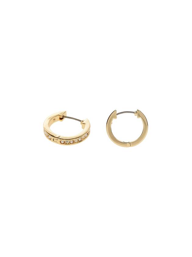 Classic Crystal Pearl HuGGie Earrings Gold - COACH - BALAAN 11