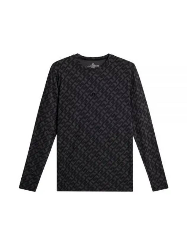 Men's Thor Allover Logo Print Long Sleeve T-Shirt Black - J.LINDEBERG - BALAAN 2