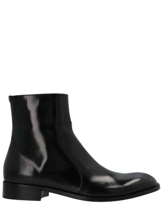 Zipper Calf Leather Ankle Boots Black - MAISON MARGIELA - BALAAN 2