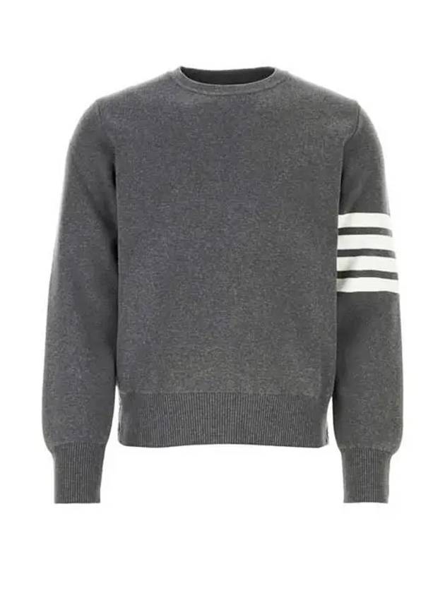 4 Bar Armband Milano Stitch Knit Top Mid Grey - THOM BROWNE - BALAAN 2