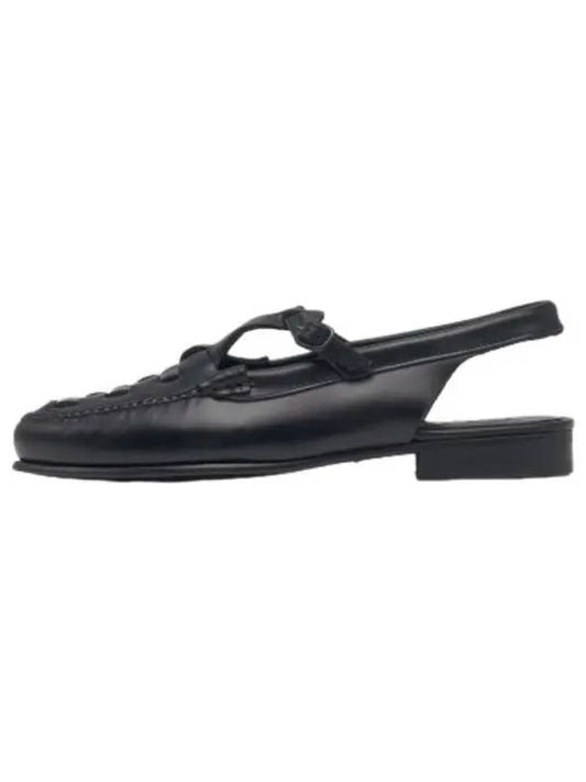Rocketa slingback bar loafers black flats shoes - HEREU - BALAAN 1