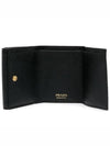 Women's Triangle Logo Saffiano Compact Half Wallet Black - PRADA - BALAAN 4