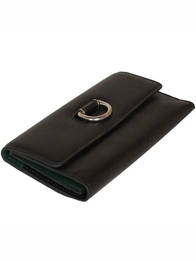 Women's D Ring Leather Long Wallet Black - BURBERRY - BALAAN 5