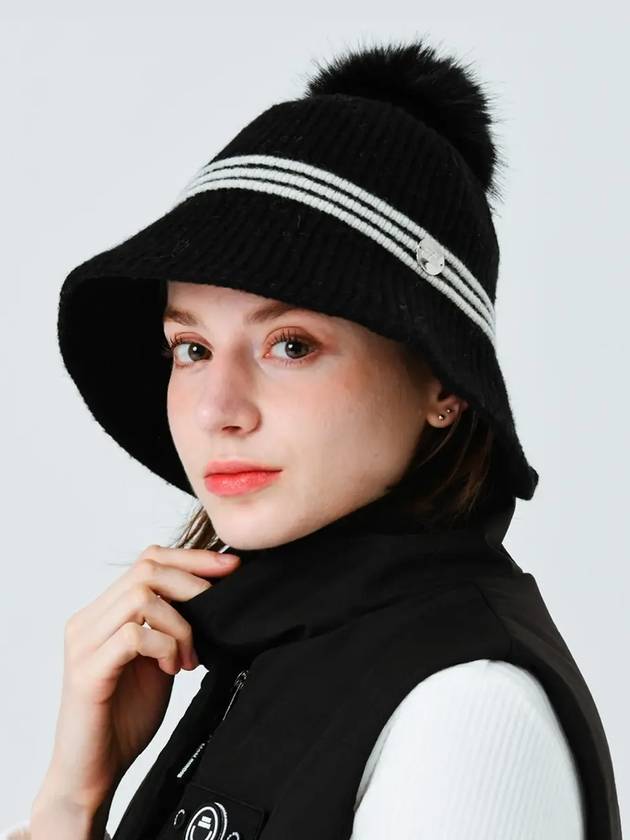 Detachable fox drop wool bucket hat BLACK - MONBIRDIE GOLF - BALAAN 6