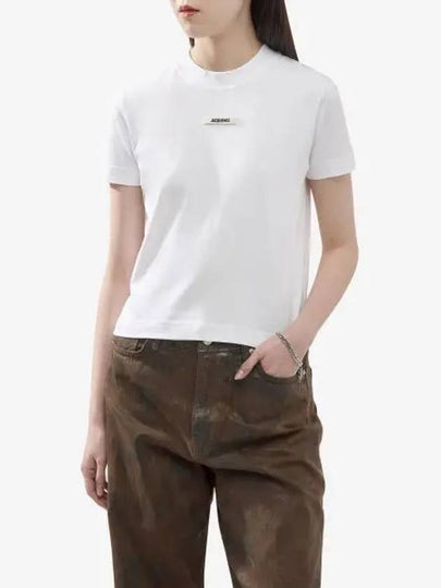 Le Gros Grain Short Sleeve T-Shirt White - JACQUEMUS - BALAAN 2