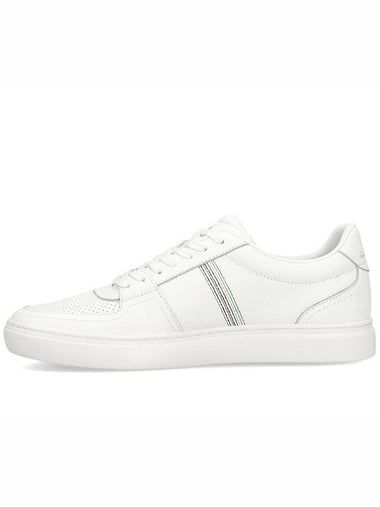 Striped Leather Low Top Sneakers White - PAUL SMITH - BALAAN 1