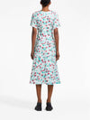 Floral Printed Cotton Midi Dress White - MARNI - BALAAN 5