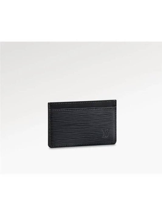 Epi Logo Leather 1-stage Card Wallet Black - LOUIS VUITTON - BALAAN 2