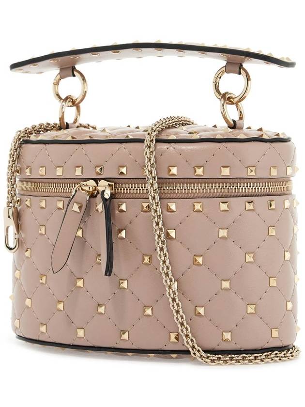 cylindrical vanity bag in powder leather with diamond pattern - VALENTINO - BALAAN 3