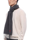 Small Heart Logo Classic Wool Scarf Dark Grey - AMI - BALAAN 5