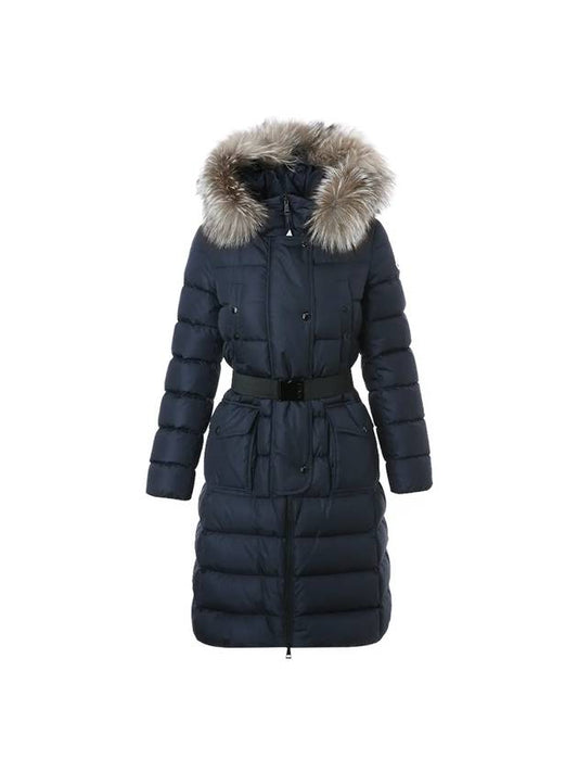 Women Khloe Fox Fur Padding Night Blue - MONCLER - BALAAN.