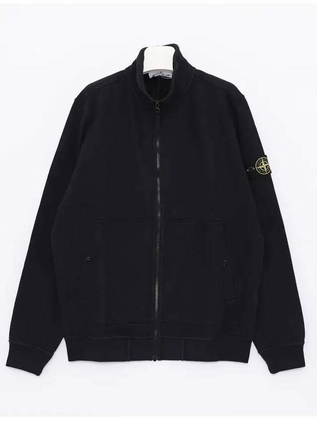 Men's Wappen Patch Cotton Zip Up Jacket Blue - STONE ISLAND - BALAAN 3