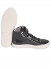 Men's PATENT ANTHRACITE Leather High Top Sneakers Black - PIERRE HARDY - BALAAN 7