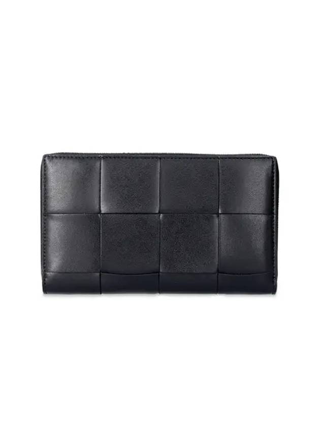 Intrecciato Zipper Around Medium Wallet Black - BOTTEGA VENETA - BALAAN 2