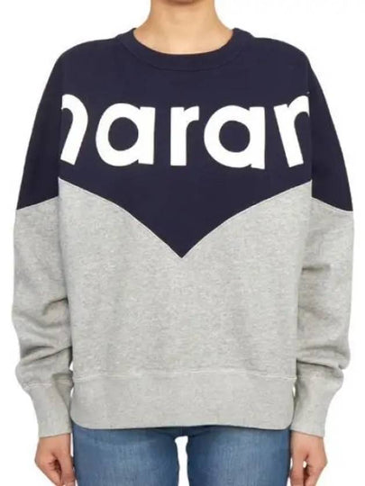 Houston Two-Tone Logo Cotton Sweatshirt Navy Grey - ISABEL MARANT - BALAAN 2