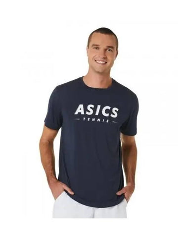 Man Court Tennis Graphic Tee 2041A259400 Men s Short Sleeve Round T Shirt - ASICS - BALAAN 1