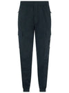 Stretch Cotton Tela Paracadute Cargo Straight Pants Navy Blue - STONE ISLAND - BALAAN 3