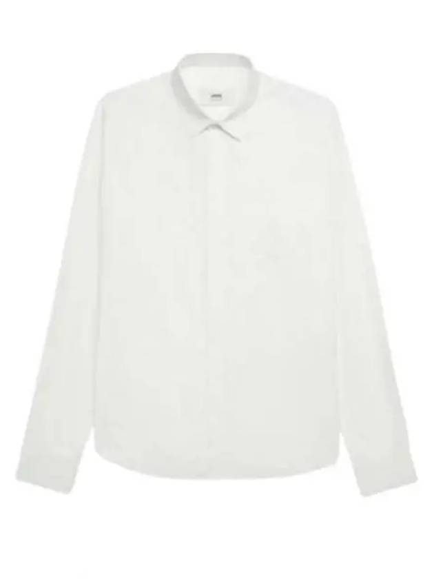 Heart Logo Tonal Cotton Poplin Long Sleeve Shirt White - AMI - BALAAN 2