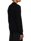 Men's Red Heart Wappen Wool Cardigan Black - COMME DES GARCONS PLAY - BALAAN 4