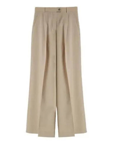 Vela Virgin Wool Wide Pants Beige - MAX MARA - BALAAN 1