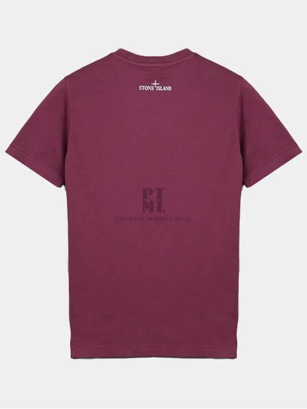 Kids Badge Logo Round Short Sleeve Burgundy 731621057 V0011 - STONE ISLAND - BALAAN 2