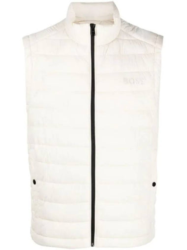 Tonal Logo Print Quilting Vest White - HUGO BOSS - BALAAN 1