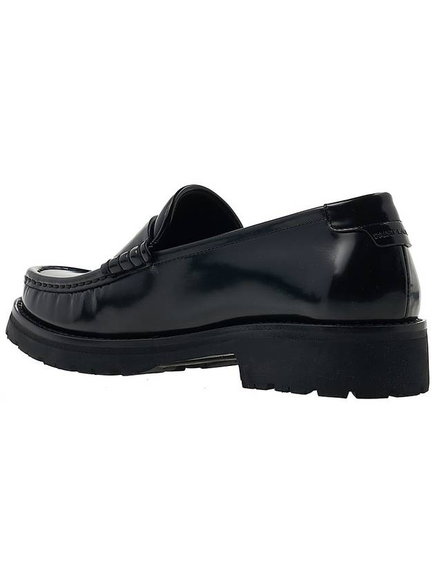 Monogram Leather Loafers Black - SAINT LAURENT - BALAAN 4