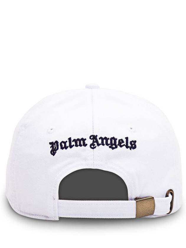 Monogram Embroidered Base Ball Cap White - PALM ANGELS - BALAAN 6