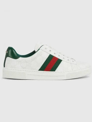 Ace Women s Web Sneakers White GG Supreme 801570FADQL9156 - GUCCI - BALAAN 1