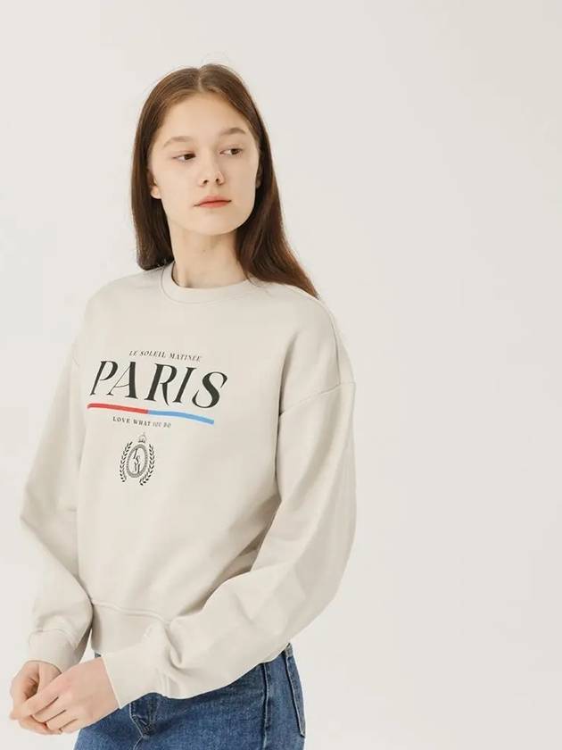 Brushed Options Standard Classic Paris Sweat Shirts GREIGE - LE SOLEIL MATINEE - BALAAN 3