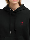 Red Heart Logo Classic Cotton Hoodie Black - AMI - BALAAN 8