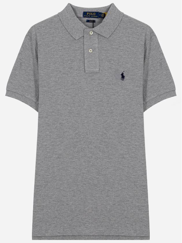 Men's Pony Slim Fit Short Sleeve Polo Shirt Grey - POLO RALPH LAUREN - BALAAN 2