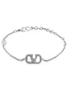 V Logo Bracelet Silver - VALENTINO - BALAAN 4