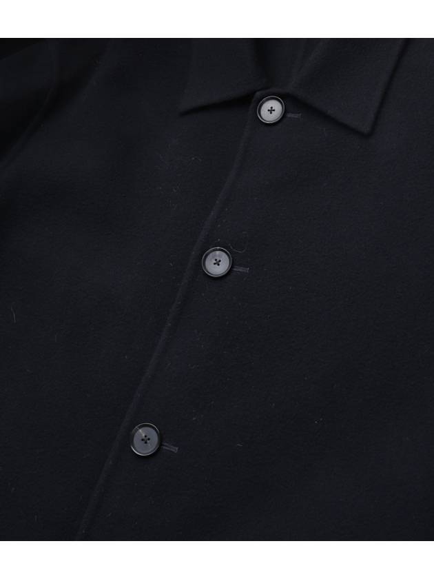 VELOUR BRUSHED WOOL MELTON HAND SEWN BLOUSON DARK NAVY (A22AB02WV) - AURALEE - BALAAN 4